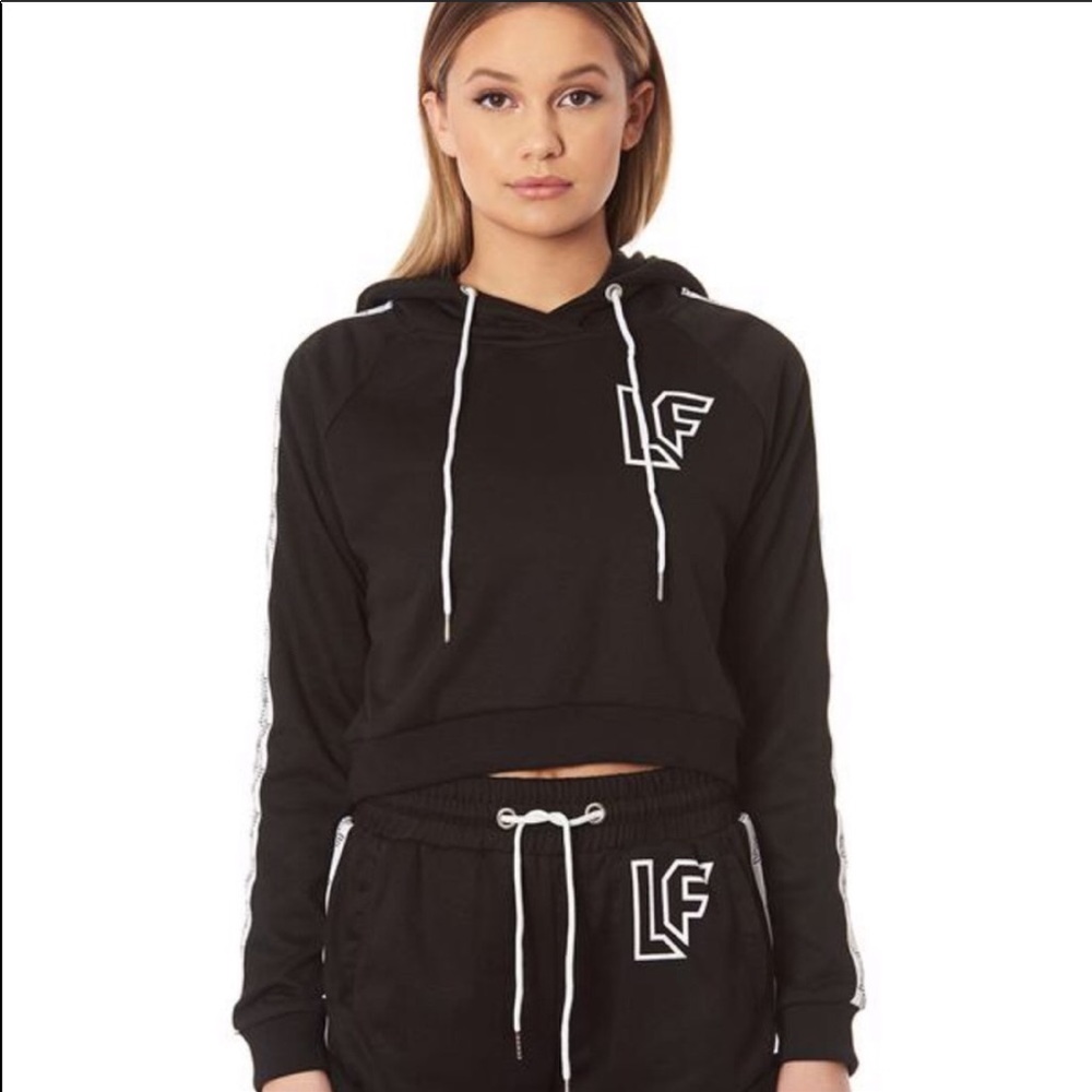LF cropped Black Hoodie